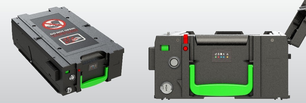 Beveiliging van een Wincor geldcassette tegen plofkraken